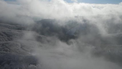 (DRONE) Çam Dağı'nda kar ve sis güzelliği