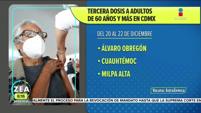 Inicia la vacunación de la tercera dosis contra Covid adultos de 60 años