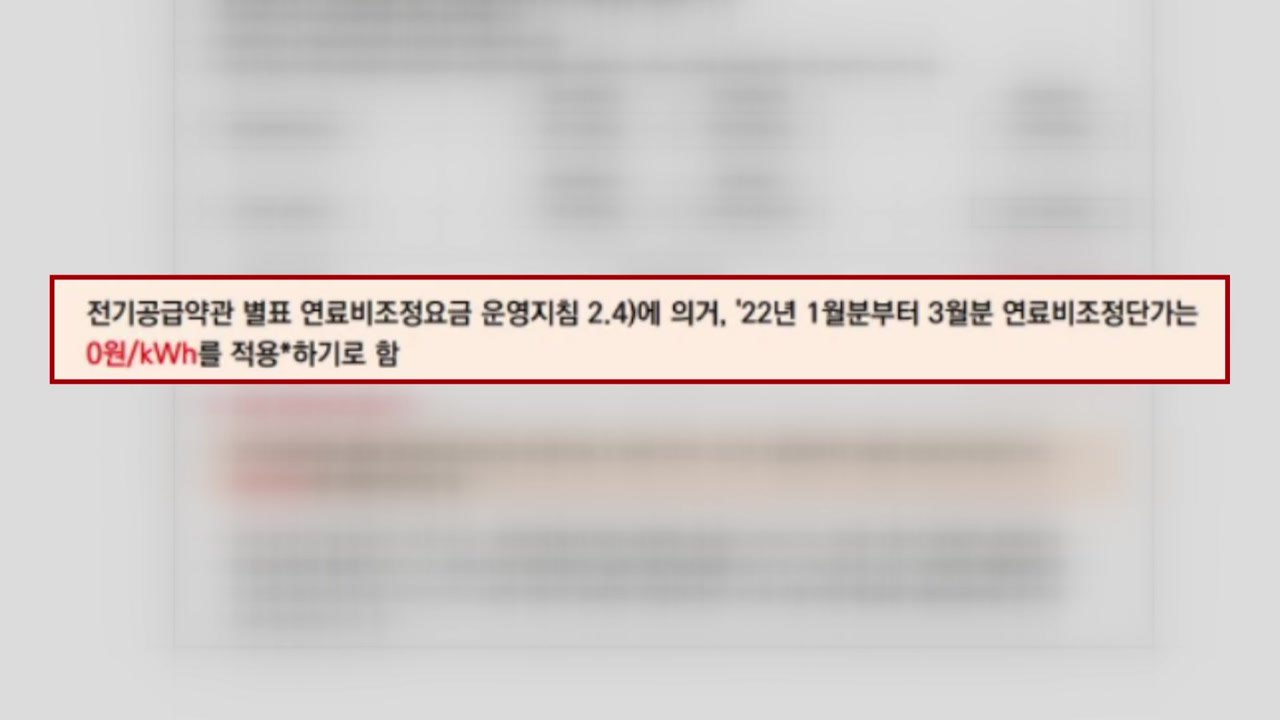 내년 1분기 전기요금 동결..."국민 생활 안정 도모" / YTN