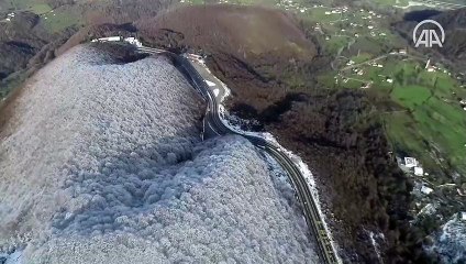 Bolu Dağı'ndaki kar güzelliği havadan böyle görüntülendi