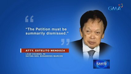 Mga petitioner na nais magpakansela ng COC ni dating Sen. Marcos, nagsumite na ng memorandum at formal offer of evidence | Saksi