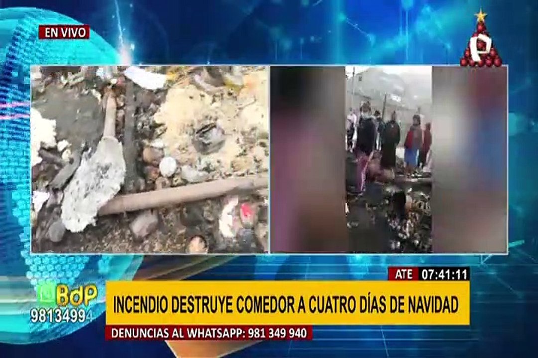 Ate: incendio deja en cenizas comedor popular y madres de familia piden ayuda para niños