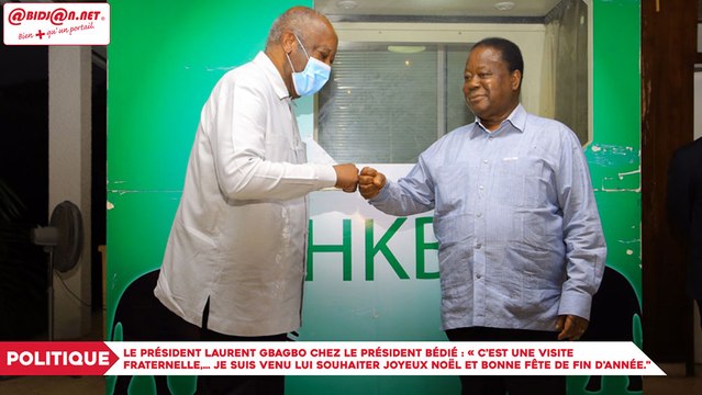 Le président Laurent Gbagbo chez le président Bédié : « C’est une visite fraternelle,… je suis venu lui souhaiter joyeux Noël et bonne fête de fin d'année.