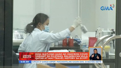 DOH: Ikatlong kaso ng Omicron COVID variant sa Pilipinas, balikbayan mula Qatar at may travel history sa Egypt | UB
