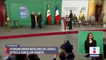 Otorgan Orden Mexicana del Águila Azteca a canciller francés | Noticias con Ciro Gómez Leyva
