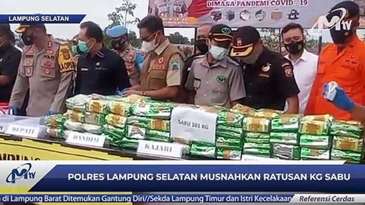 POLRES LAMPUNG SELATAN MUSNAHKAN RATUSAN KG SABU - MonologisTV