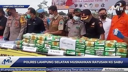 POLRES LAMPUNG SELATAN MUSNAHKAN RATUSAN KG SABU - MonologisTV