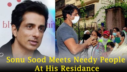 Sonu Sood Meets Needy People At His Residance