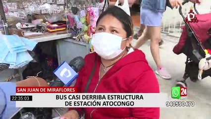 SJM: bus interprovincial casi derribó estructura de Puente Atocongo