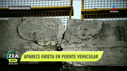 Aparece grieta en puente vehicular de Aguascalientes