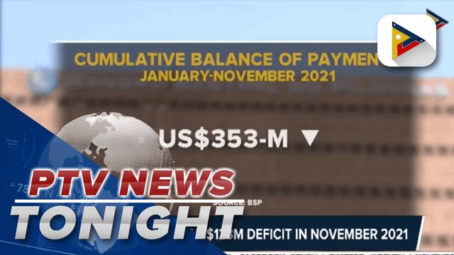 PH BOP posts US$123M deficit in November 2021; BOP drops to US$107.72B as of end-November 2021