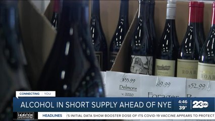 Alcohol in short supply ahead of New Year's Eve