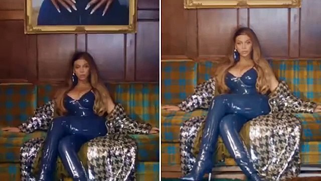 Beyonce looks stunning in a figure-hugging latex bodysuit for new Ivy Park 'Halls of Ivy' promo video