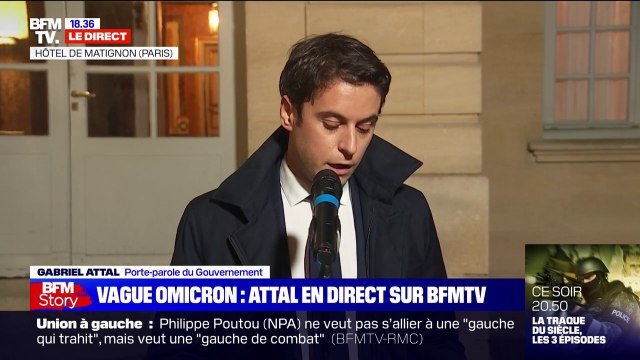 Variant Omicron: Gabriel Attal, porte-parole du gouvernement, précise que l'épidémie repart à la hausse