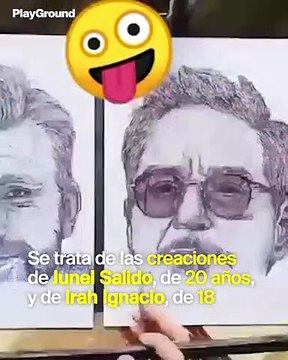 Talento nivel: Estos artistas pueden hacer 3 retratos al mismo tiempo