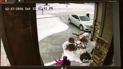 Two Kids Slip on Icy Stairs