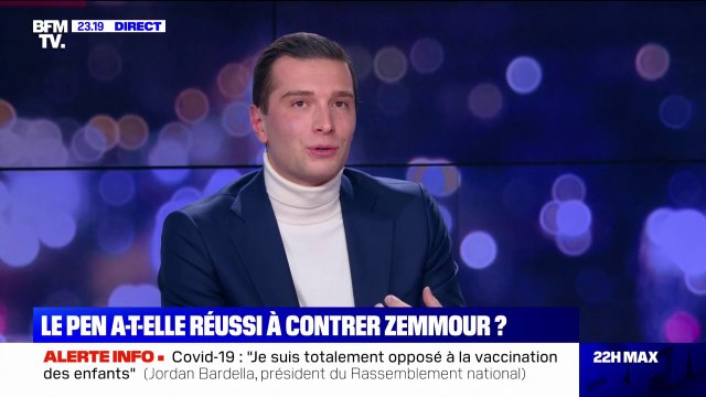 Sondage BFMTV: pour Jordan Bardella (président RN), Éric Zemmour a atteint son plafond de verre