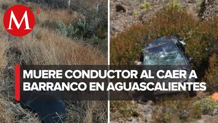 Conductor muere al caer en un barranco en Aguascalientes