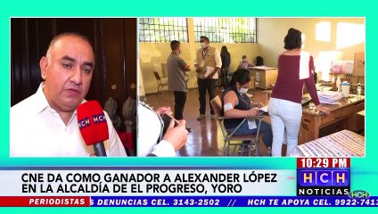 CNE da como ganador a Alexander López en El Progreso, Yoro