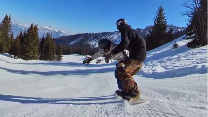 Duo Keeps Falling While Trying To Ride Tandem Snowboard - video Dailymotion
