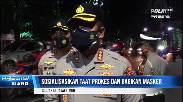 Polresta Sidoarjo Edukasi Pengendara Disiplin Prokes dan Tertib Lalin Jelang Nataru