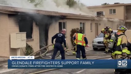 Glendale firefighters support family after their home is destroyed