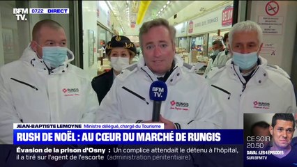 Au marché de Rungis, Jean-Baptiste Lemoyne évoque des derniers jours "très actifs" avant Noël