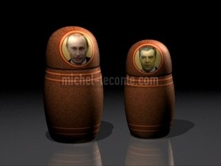 MEDVEDEV PRESIDENT - POUTINE MEDVEDEV POUPEES RUSSES