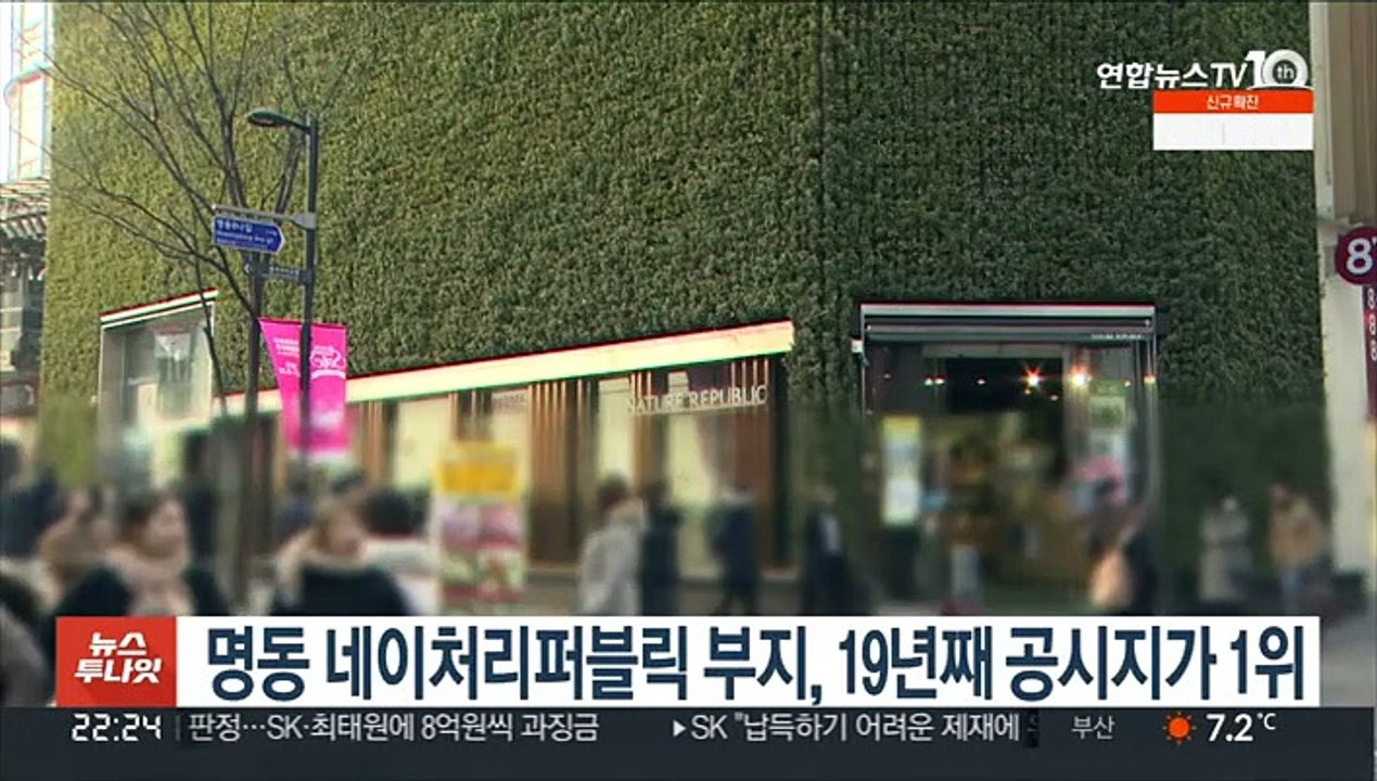 명동 네이처리퍼블릭 부지, 19년째 공시지가 1위