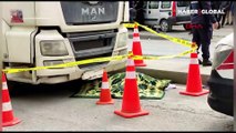 İstanbul'da feci kaza! Hafriyat kamyonu kadına böyle çarptı