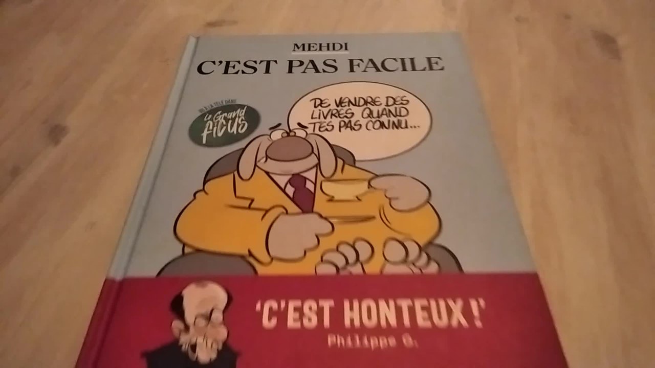 Dédicace de Mehdi Dewalle (Le grand Cactus, La minute belge) dans son premier recueil de dessins de presse