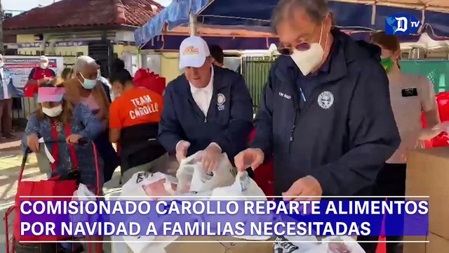 Comisionado Carollo reparte alimentos por Navidad a familias necesitadas