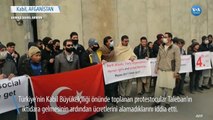 Afganlar’dan Kabil’deki Türk Büyükelçiliği Önünde Protesto