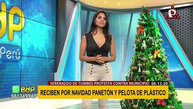 Tumbes: protestan contra municipalidad por entrega de pelotas en lugar de canastas navideñas