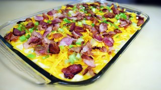 Cheddar Cheese and Bacon Mashed Potatoes, easy delicious recipe,