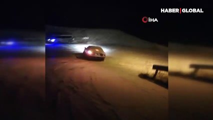 Makam aracı şoförünün buz pistine dönen yolla imtihanı