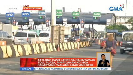 Tatlong cash lanes sa Balintawak toll plaza, pinipilahan ng mga sasakyang walang load ang RFID | UB