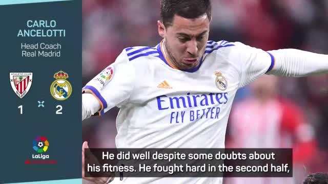 Ancelotti enjoys Hazard performance and ovation for Benzema at Bilbao