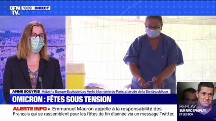 Variant Omicron: l'adjointe à la mairie de Paris, Anne Souyris, rappelle l'existence de "22 centres de vaccination et de 3 vaccinodromes à Paris"