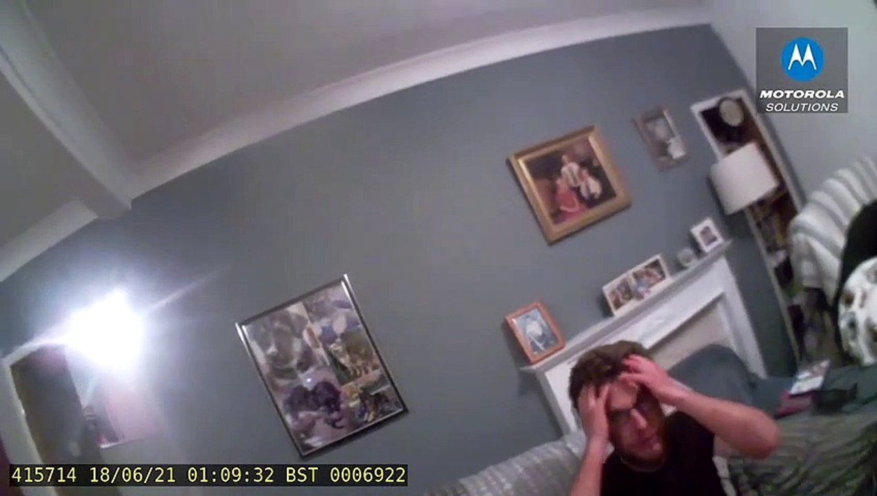 Polic footage shows moment murderer is arrested