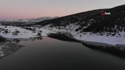 Burdur'dan eşsiz kar manzaraları