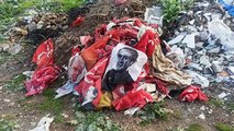 Aydın'da MHP bayrakları çöpe atıldı, partililer tepki gösterdi