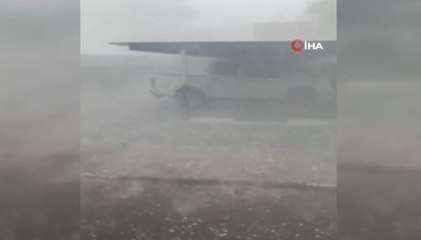 Dolu fırtınası şehri böyle vurdu!