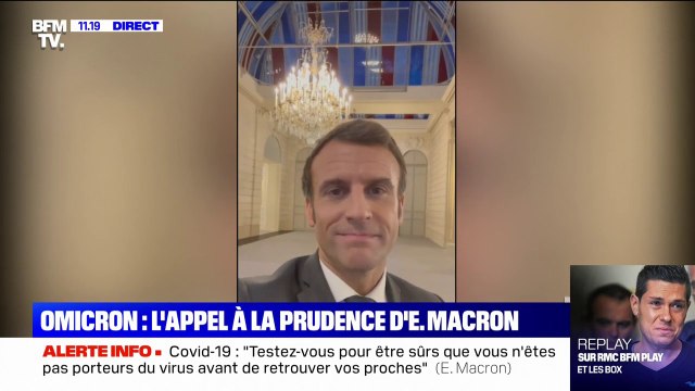 Omicron: dans une vidéo publiée son compte Instagram, Emmanuel Macron appelle à beaucoup de vigilance lors des fêtes de Noël