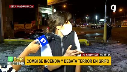 Auto se incendia cuando se encontraba en un grifo en El Agustino