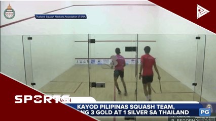 Скачать видео: Kayod Pilipinas Squash Team, wagi ng 3 gold at 1 silver sa Thailand