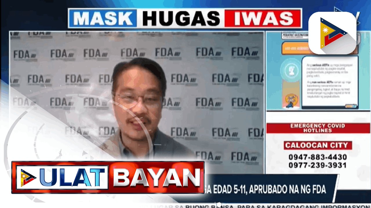 EUA ng Pfizer vaccine para sa mga edad 5-11, aprubado na ng FDA; Nabakunahan sa ikalawang bahagi ng  ‘Bayanihan, Bakunahan’, umabot na sa 6.4M
