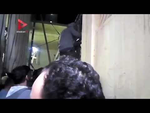 الأهالي يضبطون متسللين على سور مارجرجس بطنطا لحضور جنازة الشهداء