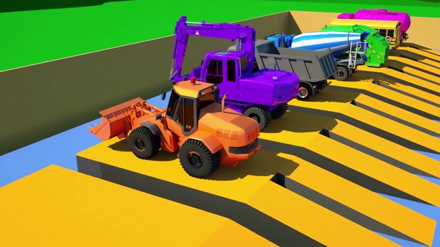 Learn Colors and Race Cars gadi ka cartoon - TOYS cartoon video gadi wala Construction Truck for Kids with the Excavator Dump Truck and Bulldozer