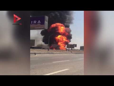 فيديو جديد لانفجار خط غاز في شارع التسعين بالتجمع الخامس